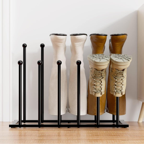 pickpiff Free Standing Shoe Racks - Black Metal Boot Rack for Dorm Room, Closet, Entryway, Fits 6 Pairs