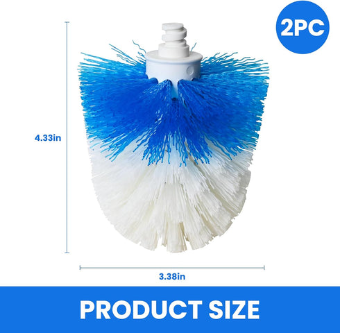 2 Pack Toilet Brush Refills for OXO Toilet Brush Only, Toilet Brush Replacement Head, Blue & White, Nylon & Plastic