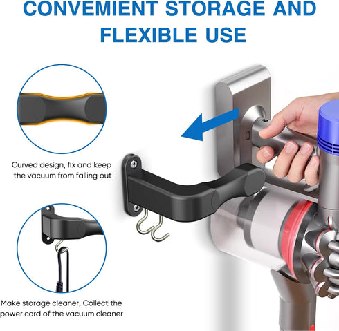 Wall Mount Holder Compatible with Shark IX141 IZ562H IZ682H IZ361H IZ462H Pet Cordless Stick Vacuum, for Dyson V10 V11 V12 V15 Outsize Vacuum