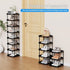 Altdnmaf 8 Tier Vertical Narrow Shoe Rack, Stackable Tall Skinny Shoerack, Compact Single Shoes Storage Tower for Slim