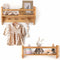 BINGY Nursery Book Shelves - Set of 2 Wall Shelves with Hooks for