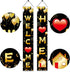 Welcome Home Door Banner Decoration, Black Gold Welcome Back Home Porch Banner for Outdoor Party Supplies