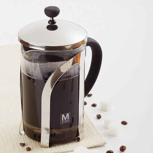 Safdie & Co. French Press Coffee Maker, 800ml Clear Glass Percolator, Insulated, Ideal for Tea & Coffee