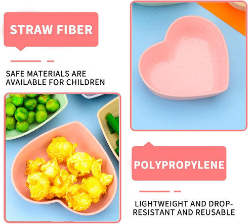 Pink Heart Bowl Set, Heart Shaped Candy Bowls 4Pcs, Ideal Valentine's Day Present for Salad, Soup, Snacks