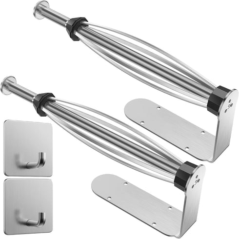 2 Pack Paper Towel Holder Under Cabinet + 2 Towel Robe Hook,