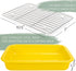 Elanze Designs Large 13 Inch Stoneware Baking Dish with Stainless Steel Rack, Yellow