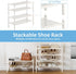 4 Closet, Bathroom27 x11 x26(White, 4 Tier Bamboo Shoe Rack Storage Organizer for Multifunctional Stackable Free