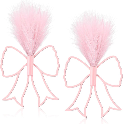 Weysat 2 Pcs Pink Bow Wall Decor Boho Nursery Metal Decoration with