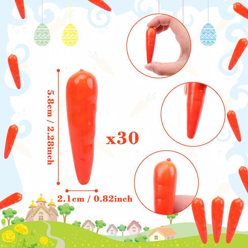 30 Gresorth PCS MINI Size Artificial Carrot Fake Vegetable Home Kitchen Decoration