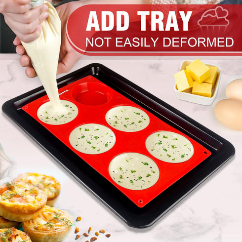 Walfos Silicone Whoopie Pie Baking Pans | Non-Stick Muffin Top Pan Set of 4