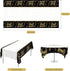 Ruisita 2 Pack Black Gold Table Cloth Cover, Happy Birthday Tablecloths for Indoor or Outdoor Parties