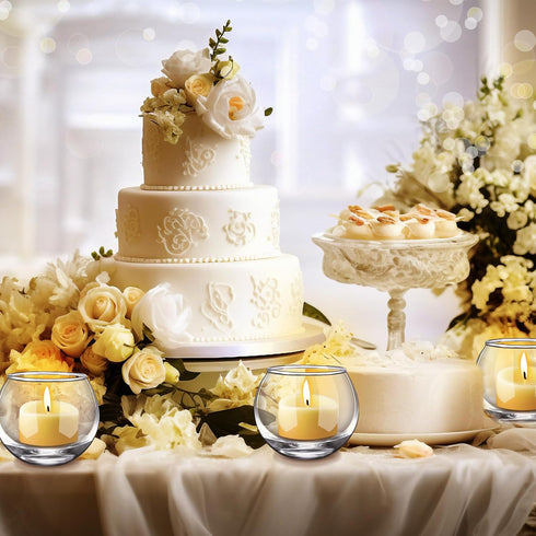 48 Ziliny Pcs Clear Glass Votive Candle Holders Bulk Tealight Candle Holders Wedding Table Centerpiece Decor Vase