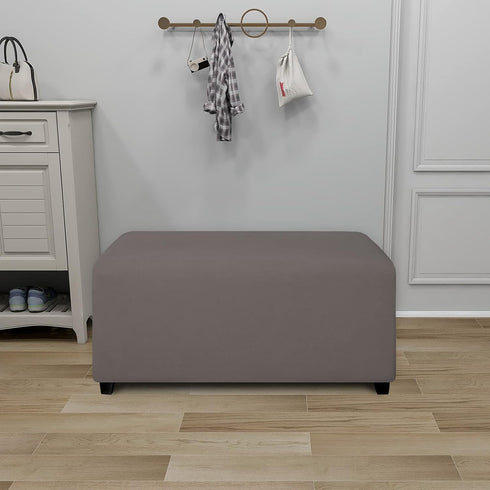 PureFit Super Stretch Soft Form Fit Ottoman Cover Rectangle - Ottoman Slipcovers for Foot Stool & Folding Storage