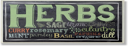 Stupell Home Dcor Herbs Chalkboard Look Typography Kitchen Wall Plaque, 7 x