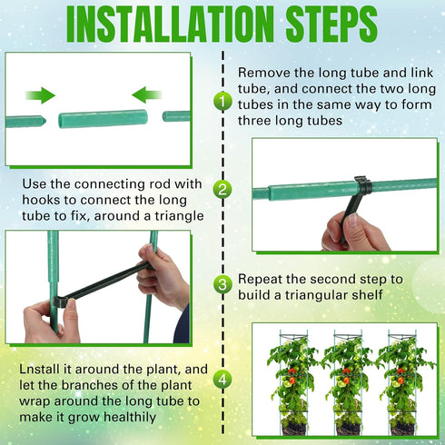 10 51 Inch Sunnyray Pcs Tomato Cage up to Plant Cage Deformable Trellis Assembled Tomato Garden Cages Plant Stakes