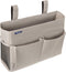 Surblue Bedside Caddy Hanging Organizer Storage Bag for Bunk and Hospital Beds, 4 Pockets and 2 Hooks (Gray)