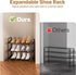 3-Tier Rack,17-31 Closet, Expandable Shoe Adjustable ShoeRack for Shoe Organizer,Suitable for Small Spaces,Small Front
