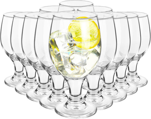 Patelai Set of 12 Water Goblet, 13.5 oz Clear Drinking Glasses Bulk