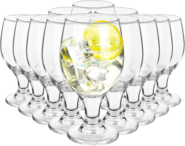 Patelai Set of 12 Water Goblet, 13.5 oz Clear Drinking Glasses Bulk