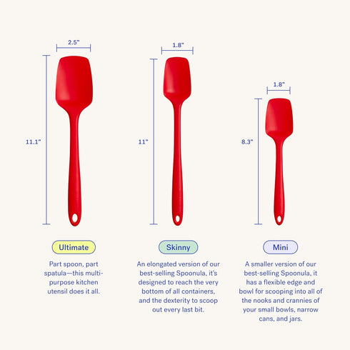GIR: Get It Right Red Skinny Silicone Spoonula - Skinny-11, (GIRSUS303RED)