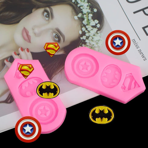 2 Pieces Superhero Silicone Mold, Cookie Fondant Molds, Candy Chocolate Fondant Molds.