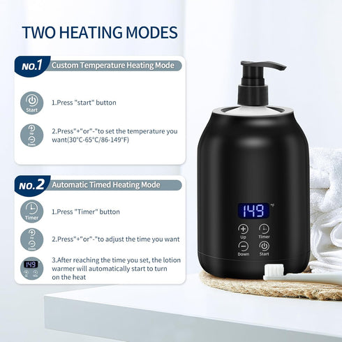 Massage Oil Warmer, Yofuly Electric Massage Oil Digital Heater with Two Oil Bottles, Portable Body Lotion Warmer Cream