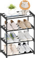 Autonomier 4 Tier Extra Small Shoe Rack (16.3" Wide), Narrow Stackable Shoe