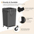 160L Laundry Basket with Wheels, Large Laundry Hamper with Removable Bag and Steel Frame, Rolling Dirty Clothes Basket