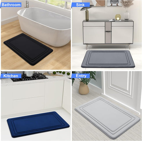 Grandaily Memory Foam Bath Mat Rug 30x20, Ultra Soft, Non-Slip and Absorbent Bathroom Rug for Floor, Tub, Shower