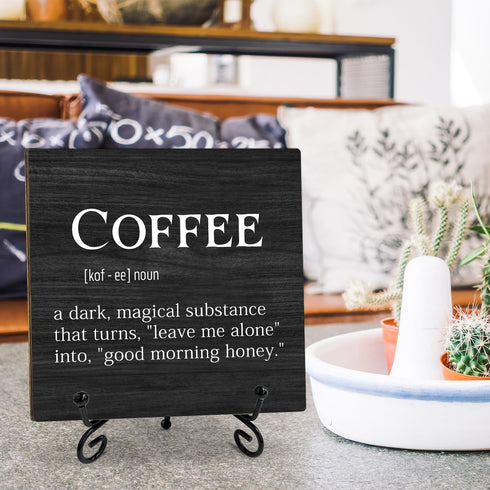 Charming Wooden Coffee Table Sign - Perfect Gift for Coffee Enthusiasts