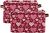 Happy Valentine's Day Storage Basket, Fabric Kitchen Bins in Pink Purple Love Heart, Foldable Organizer Bag, 16×12×8