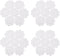 kilofly Crochet Cotton Lace Table Placemats Doilies, 4pc, White, Blossoms, 10 inch