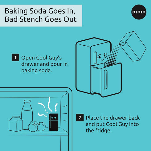 OTOTO Fridge Deodorizer - Baking Soda Refrigerator Odor Absorber, Cute Kitchen Gadgets, Baking Soda Container