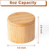 Husfunov 6 Bamboo Salt Cellar, Magnetic Swivel Lid Salt Box, Round Container for Storing Pepper Sugar Herbs, Ounce