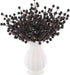 Rowfad 40 Pcs Artificial Berry Stems Branches, Halloween Black Faux Holly Berries