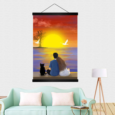 16 Inch Wide Magnetic Poster Hanger Frame, Wall Hanging Wooden Frame for 16x20, 16x24, 16x22 Posters