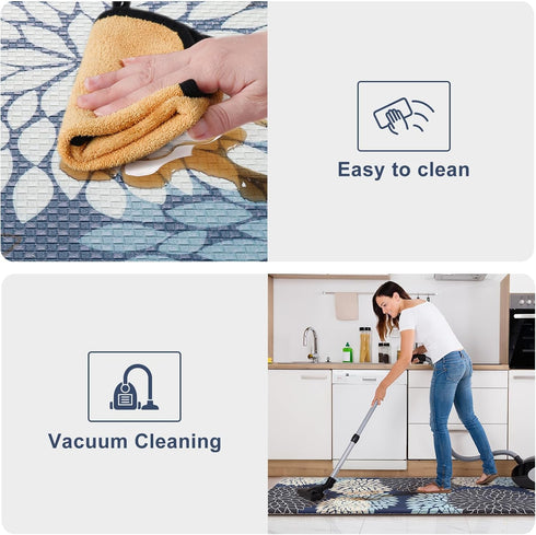 KIMODE Anti Fatigue Kitchen Mat, 17.3"x29" Non-Slip Waterproof Padded Floor Mat for Laundry and Office