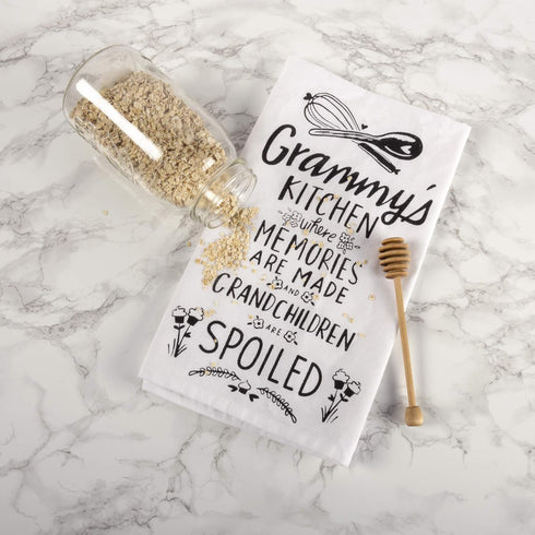 Primitives by Kathy Boho Cotton Kitchen Towel Set, Funny Sayings, 28"x28", Housewarming Gift