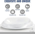Bormioli Rocco Parma Set of 6 Appetizer, Salad, Dessert Plates, 7.75 Inch, White, Dishwasher Safe