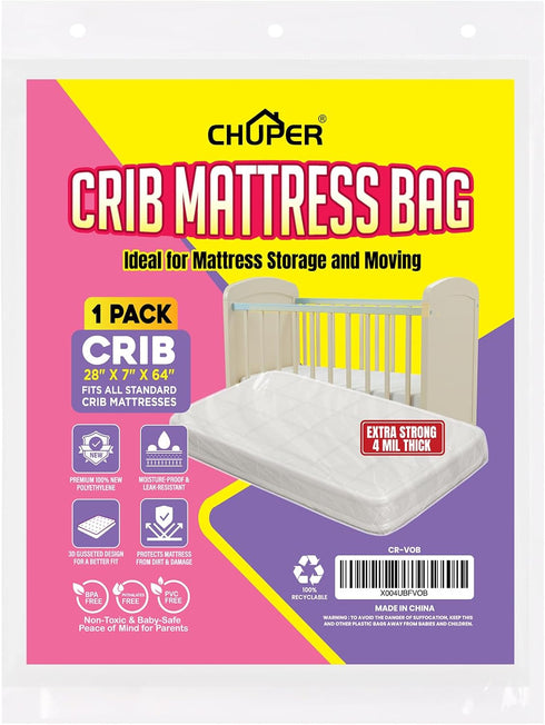 CHUPER Crib Mattress Storage Bag,Heavy Duty Mattress Bags for Moving,Fits 28" x 64"