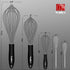 Walfos Whisk, Silicone Whisks Set of 5, Mini Stainless Steel Whisk and Non Scratch Coated Whisks for Blending