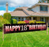 Large 18th Birthday Yard Sign Banner, Happy 18 Years Old Party Supplies Decorations, Black Pink Rose Gold (9.8 x 1.6 ft)