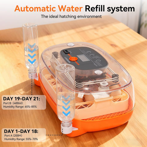 24 360Viewing Incubators for Hatching Eggs, Egg Incubator, Automatic Egg Turner with Humidity Control & Digital