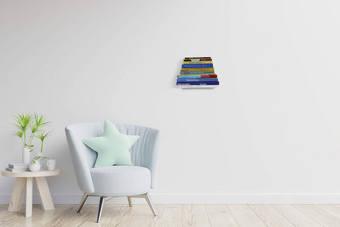 Set 4 of Invisible Floating Bookshelf, Heavy Duty Wall Mounted Book Organizer, Metal Shelves Holder for Books, Large