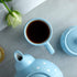 City to Cottage Ceramic Cappuccino Mug - 10oz Coffee Mug with Large Handle for Latte, Sky Baby Blue Polka Dot