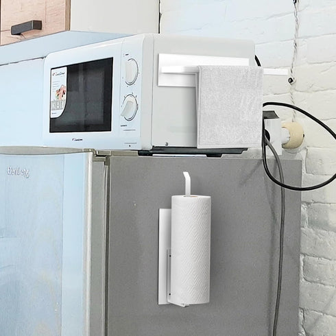 Magnetic Paper Towel Holder for Fridge, Toilet Paper Roll Holder Magnetic Paper Towel Rack Wall Mount Fridge Organizer