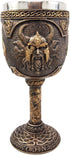 Ebros Norse Mythology Viking Alfather Odin God Of Asgard, 7oz Resin Wine Goblet Chalice with Stainless Steel Liner