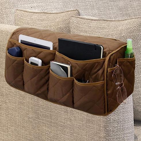 Armchair Caddy, Waterproof Sofa Armrest Organizer with 14 Pockets for TV Remote, Phone, Magazine, Non Slip Recliner