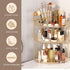3-Tier Counter Countertop FELIZHOUSE Corner Bathroom Organizer, Bathroom Shelf Makeup & Skincare Storage with Brush