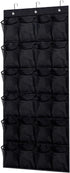Over the Door Shoe Organizer - Black Mesh Organizer with 24 Pockets and Hooks for Space Saving Shoe Storage